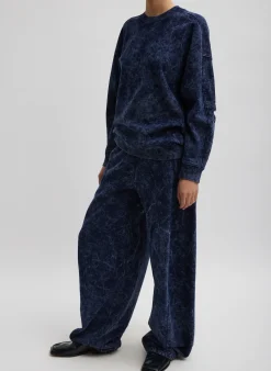 Outlet Tibi Acid Wash Winslow Sweatpant Acid Navy