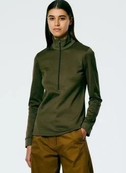 Tibi Active Knit Slim Sporty Top Wood