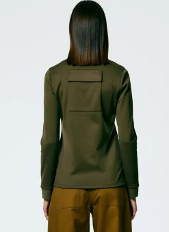 Tibi Active Knit Slim Sporty Top Wood