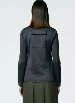 Outlet Tibi Active Knit Slim Sporty Top Navy Fog
