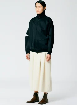 Hot Tibi Active Knit Zipper Detailed Track Jacket Black