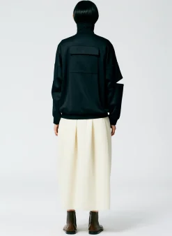 Hot Tibi Active Knit Zipper Detailed Track Jacket Black