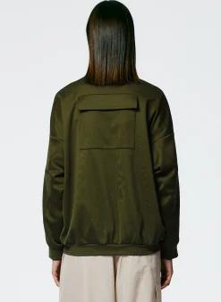 Discount Tibi Active Knit Zipper Detailed Track Jacket Wood