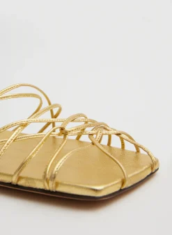 Best Tibi Berneice Kidskin Sandal Gold