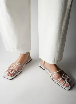 Sale Tibi Berneice Kidskin Sandal Optic White