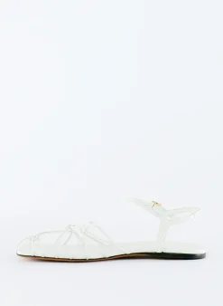 Sale Tibi Berneice Kidskin Sandal Optic White