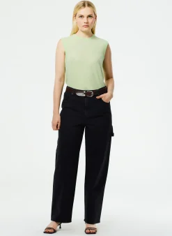 Outlet Tibi Denim Slouchy Carpenter Jean Black