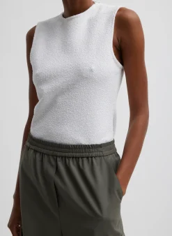 Clearance Tibi Boucle Knit Sleeveless Top White
