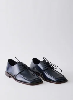 New Tibi Brody Square Toe Loafer Navy