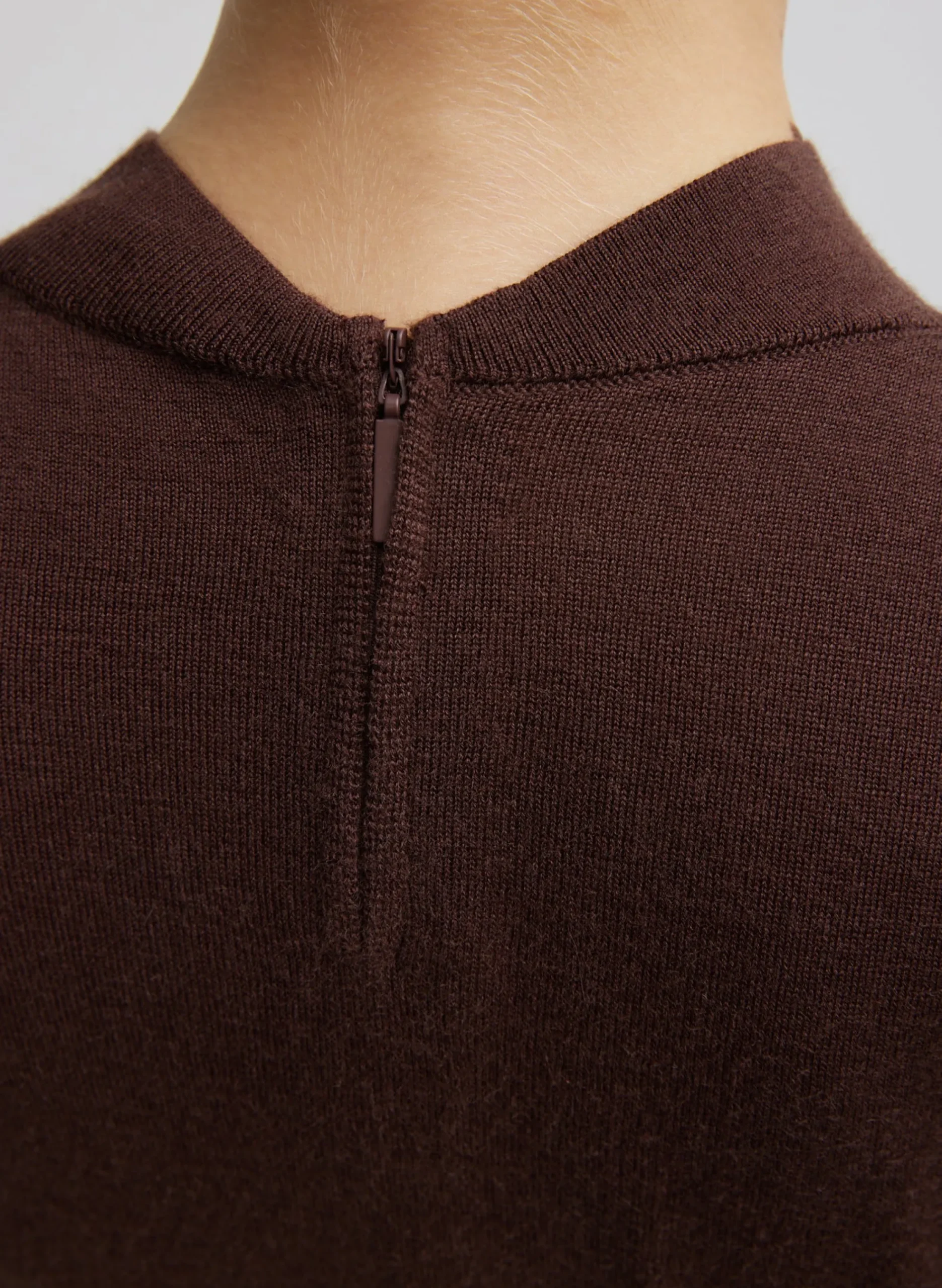 Hot Tibi Cashmere Silk Blend Mock Neck Easy Sweater Hickory