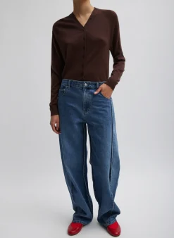 Sale Tibi Cashmere Silk Blend Slim Cardigan Hickory