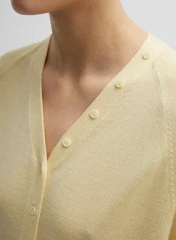 Outlet Tibi Cashmere Silk Blend Slim Cardigan Lemon Ice