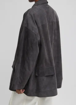 Best Tibi Cassiterite Suede Carcoat Grey