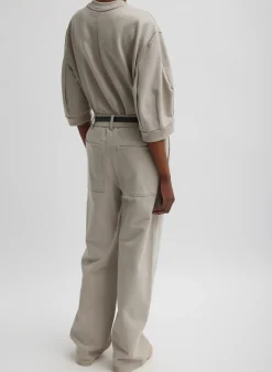 New Tibi Cecil Sweatpant Light Stone