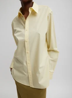Outlet Tibi Charlie Men's Slim Shirt Lemon Ice