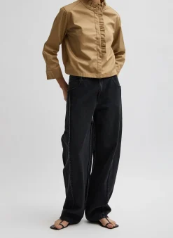 Hot Tibi Chino Holly Bracelet Sleeve Shirt Tan