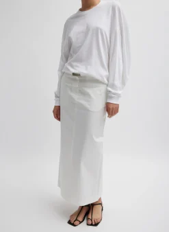Clearance Tibi Chino Maxi Skirt White
