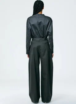 Discount Tibi Chino Sid Pant - Petite Grey