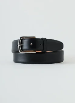 Outlet Tibi Classic Men's Leather Belt Black