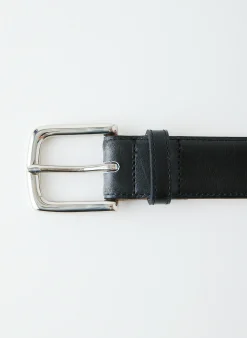 Outlet Tibi Classic Men's Leather Belt Black