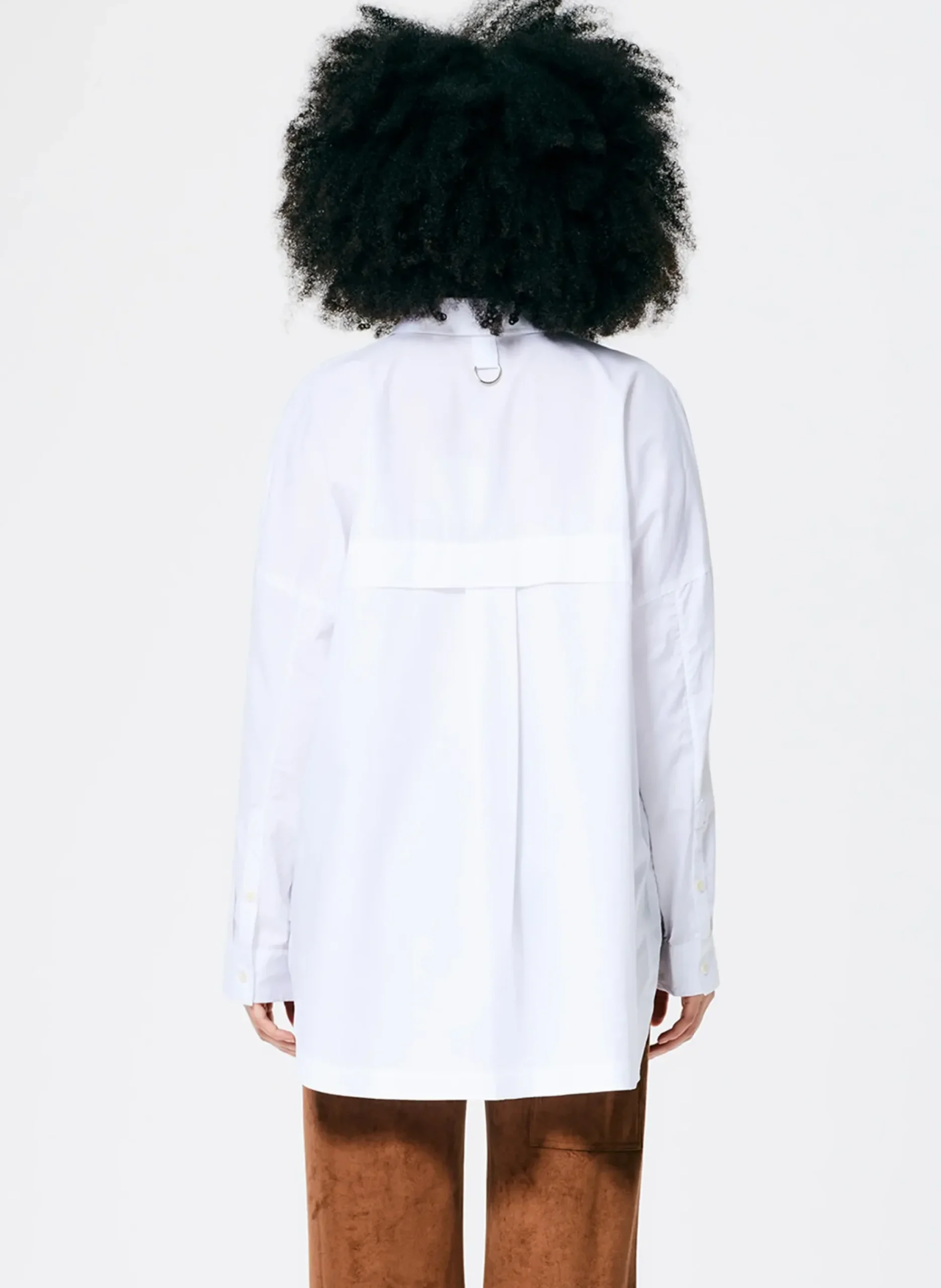 Outlet Tibi Classic Shirting Oversized Gabe Shirt White
