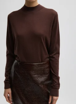 Discount Tibi Coated Basketweave Pencil Skirt Brown
