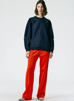 Hot Tibi Cocoon Crewneck Sweatshirt Navy