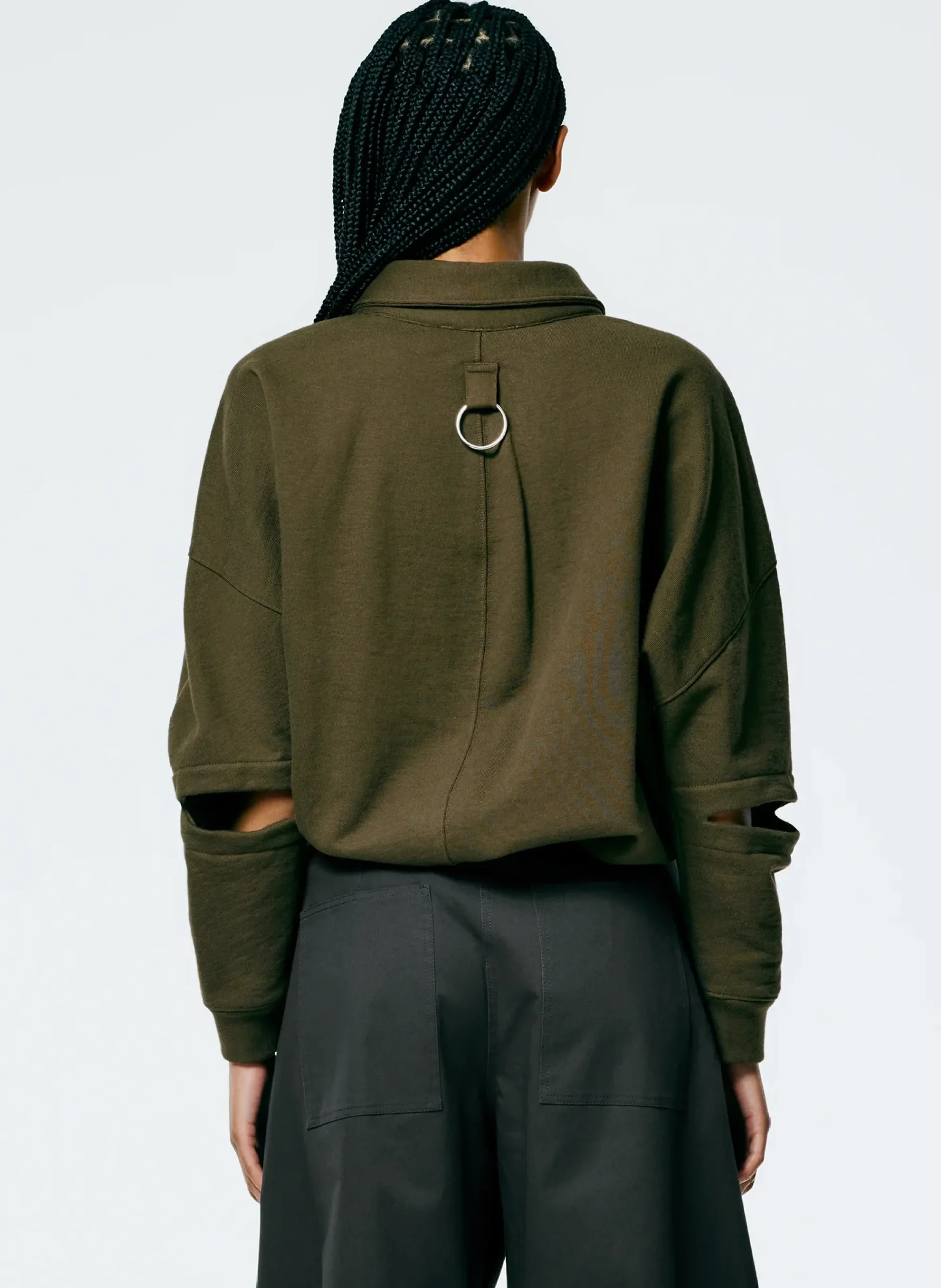 Outlet Tibi Cocoon Crewneck Sweatshirt Wood
