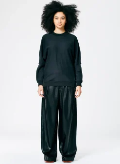 Sale Tibi Cocoon Crewneck Sweatshirt Black
