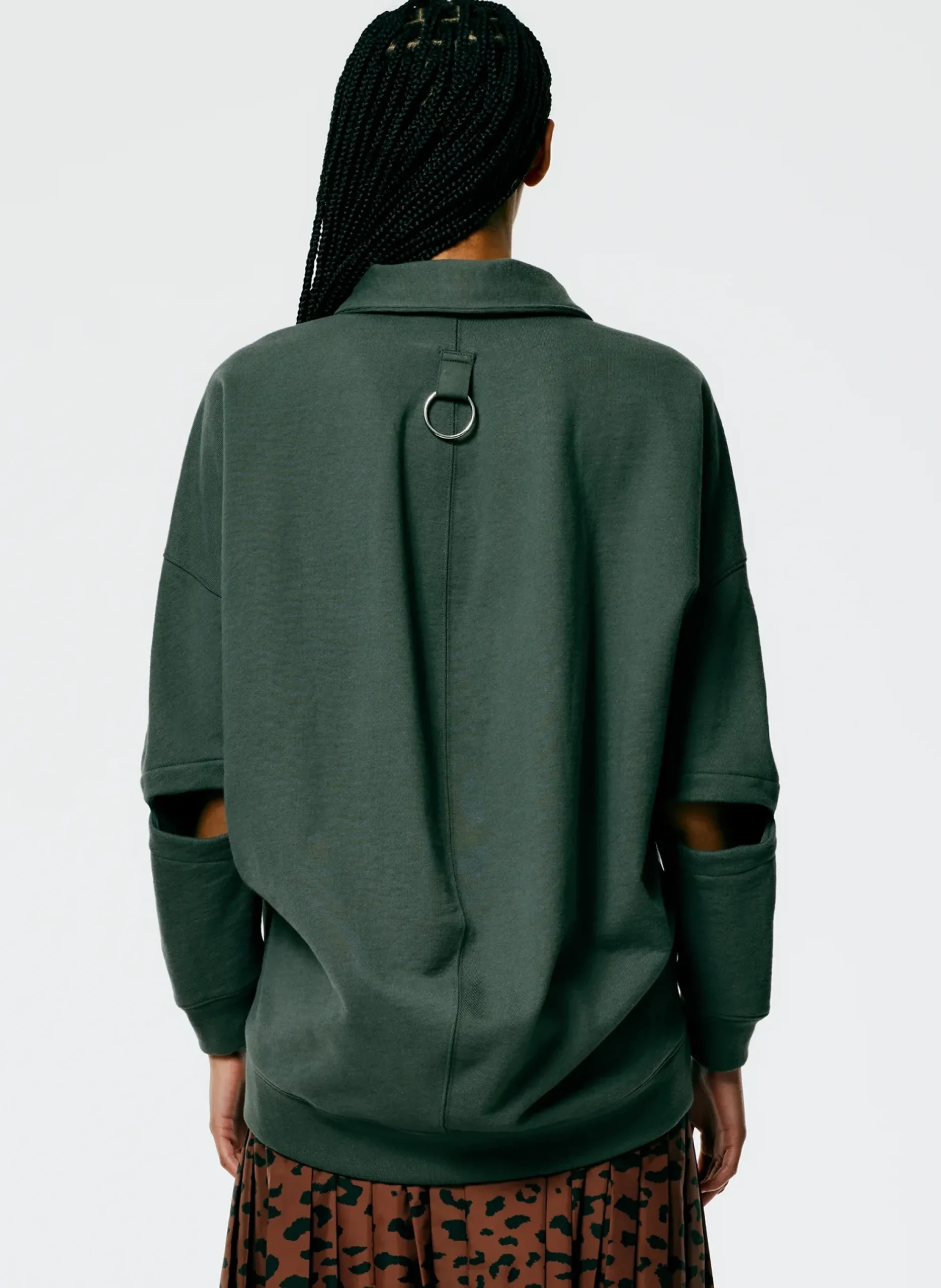 Outlet Tibi Cocoon Crewneck Sweatshirt Grey Pine
