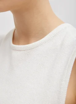 Online Tibi Cotton Criss Cross Sleeveless Sweater White