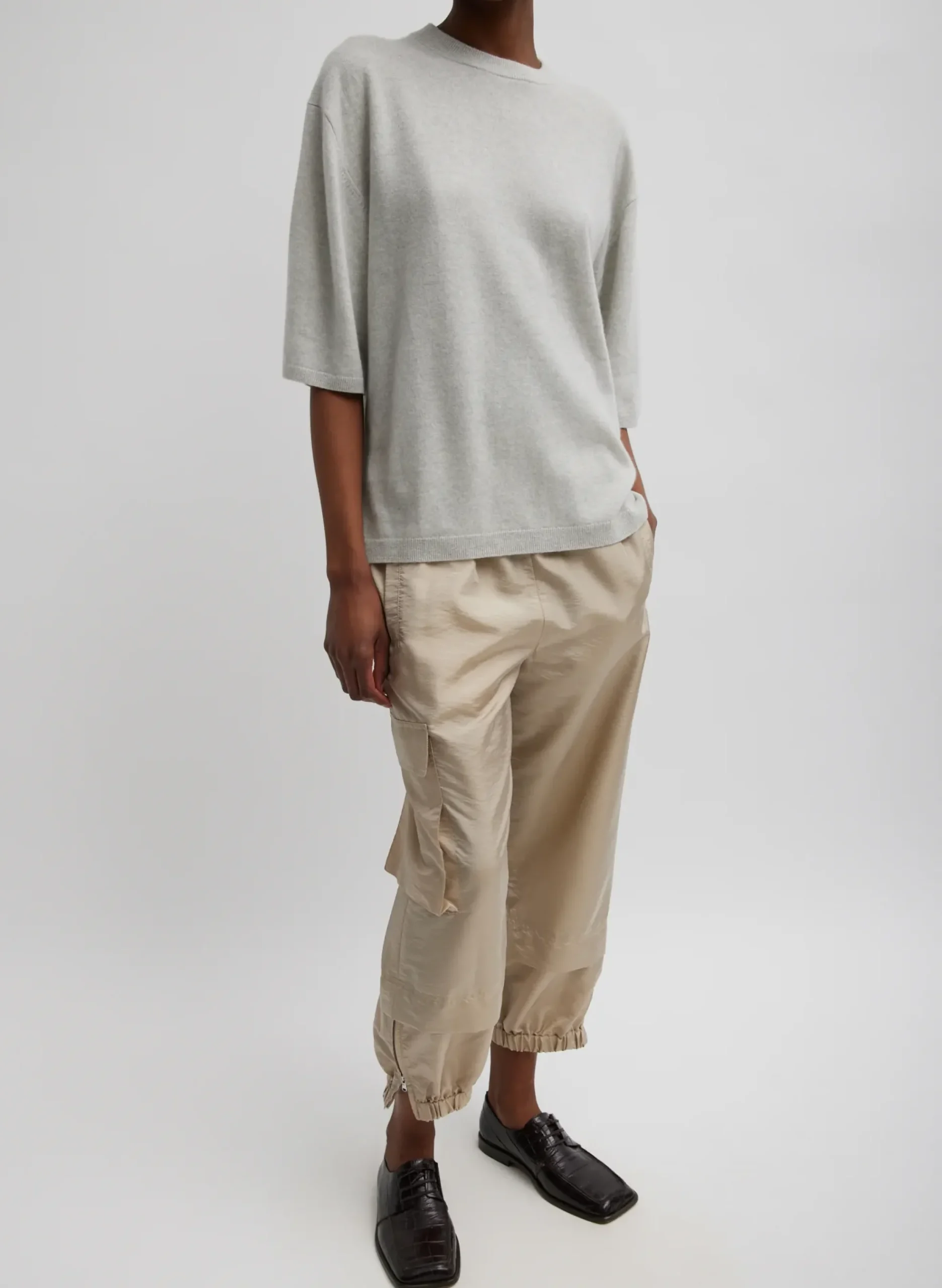 Online Tibi Crispy Nylon Wilt Pull On Jogger Desert Sand