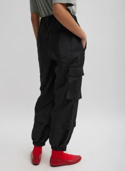 Tibi Crispy Nylon Wilt Pull On Jogger Black