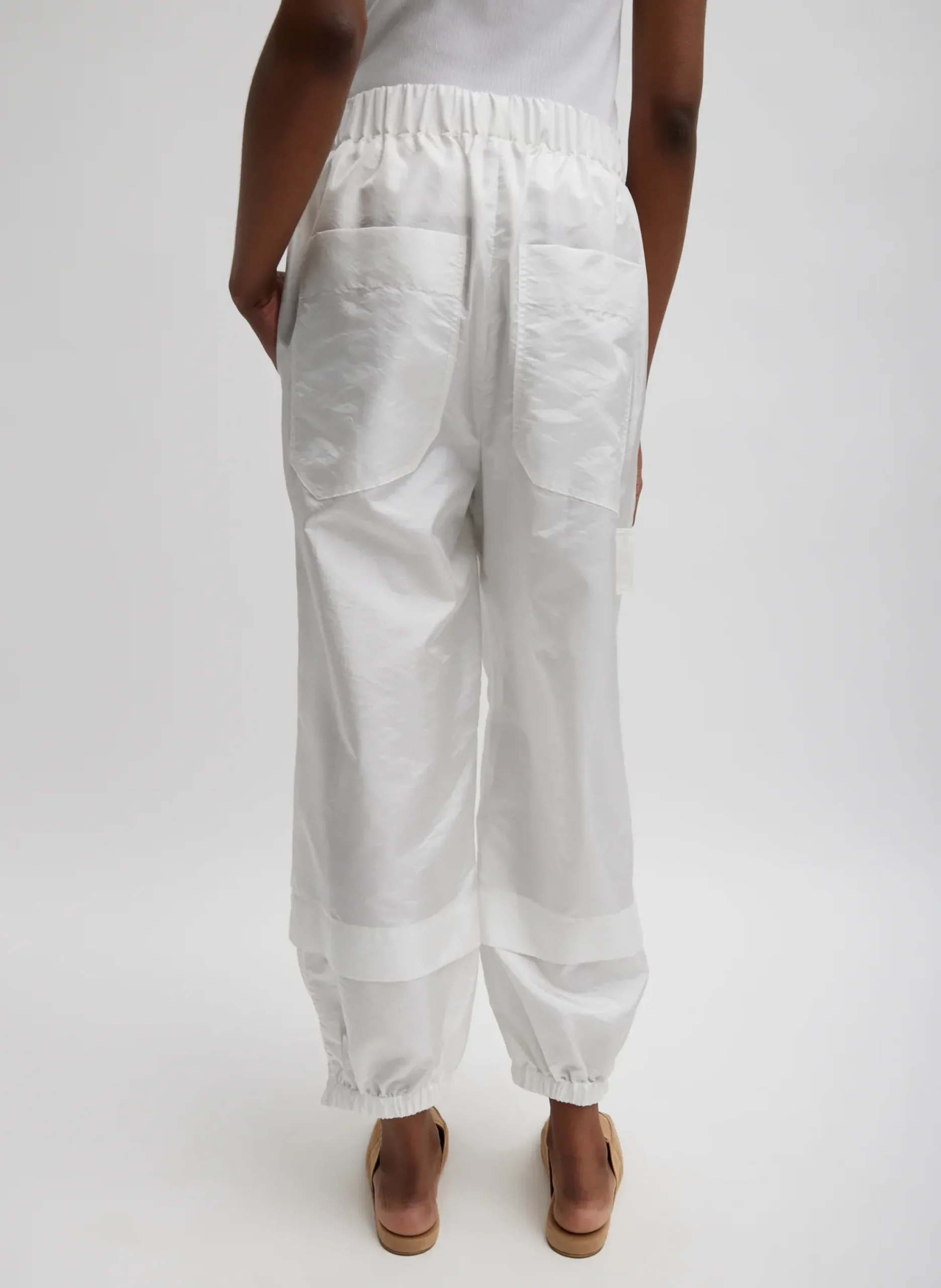 Sale Tibi Crispy Nylon Wilt Pull On Jogger White