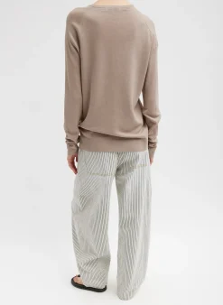 Discount Tibi Crispy Sweater Pullover Dark Stone