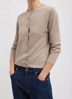 Online Tibi Crispy Sweater Shrunken Cardigan Dark Stone