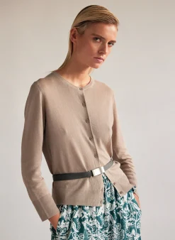 Online Tibi Crispy Sweater Shrunken Cardigan Dark Stone