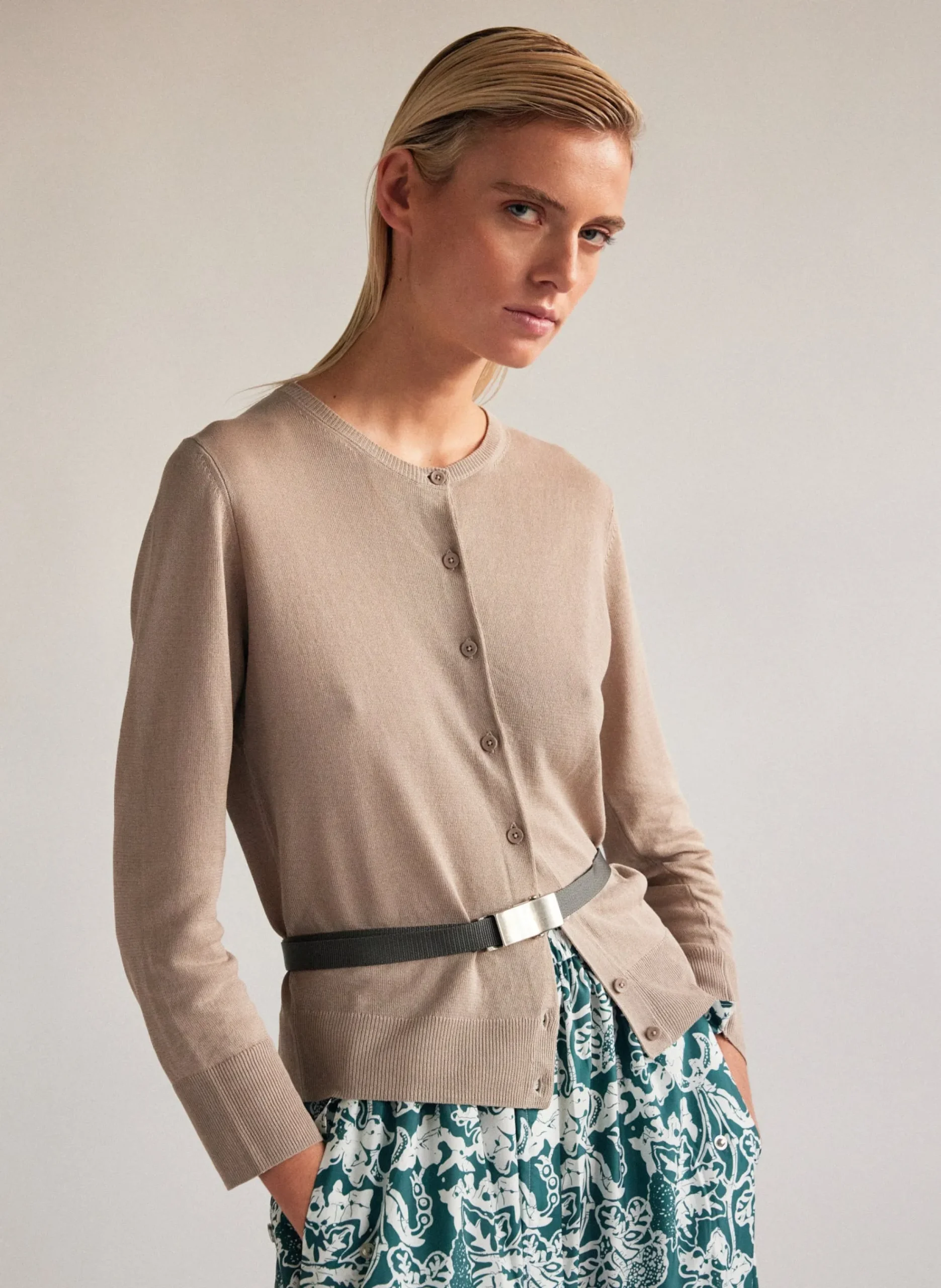 Online Tibi Crispy Sweater Shrunken Cardigan Dark Stone