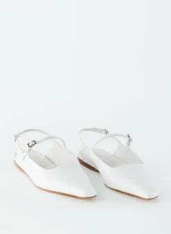 New Tibi Croc Print Rudy Flat White