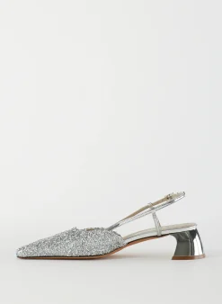 Best Tibi Curly Victor Slingback Silver
