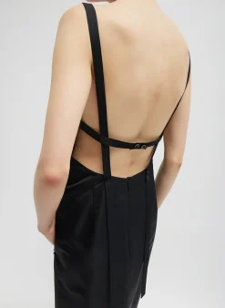 Outlet Tibi Daisy Embroidery Long Dress Black