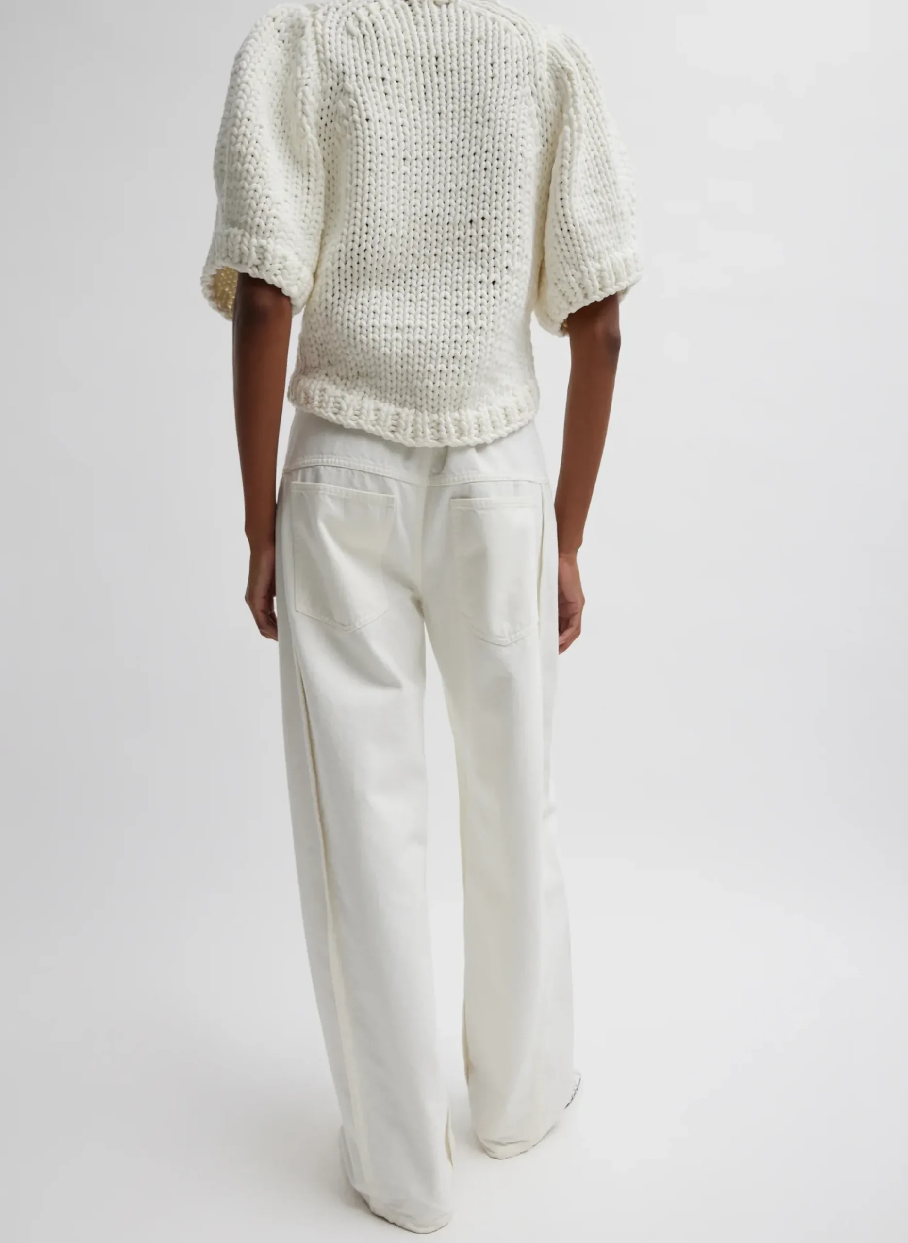 Online Tibi Deluxe Tube Yarn Sweater Mini Puff Pullover White
