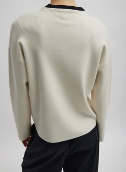Hot Tibi Double Faced Cashmere Oversized Easy Sweater Cream