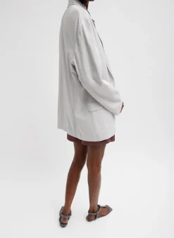 Discount Tibi Drapey Suiting Liam Blazer Stone