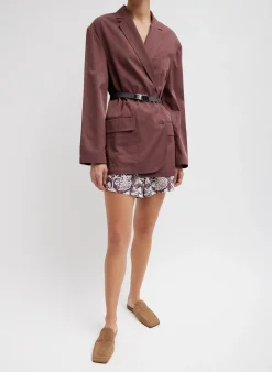 Outlet Tibi Drapey Suiting Liam Blazer Cinnamon