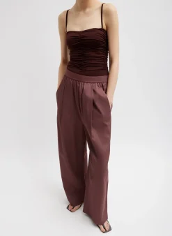 Discount Tibi Drapey Suiting Marit Pull On Pant Cinnamon