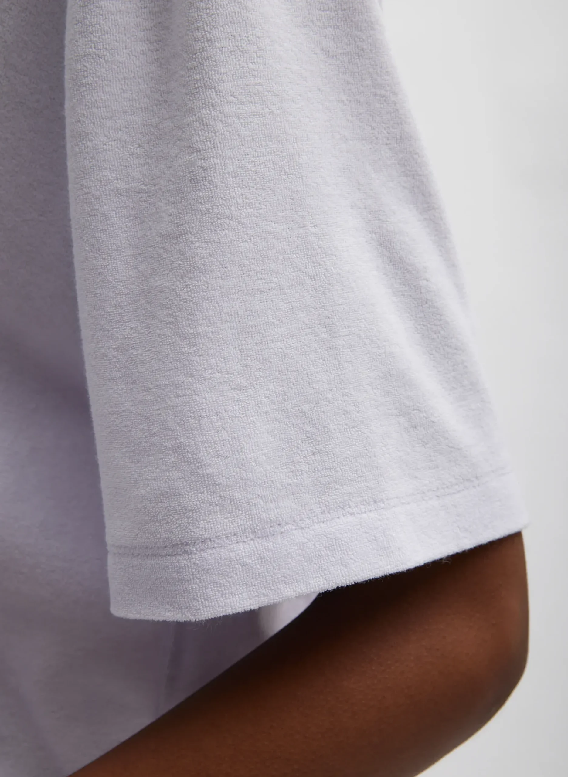 Tibi Dry Loop Terry Easy Polo Shirt Pale Lavender
