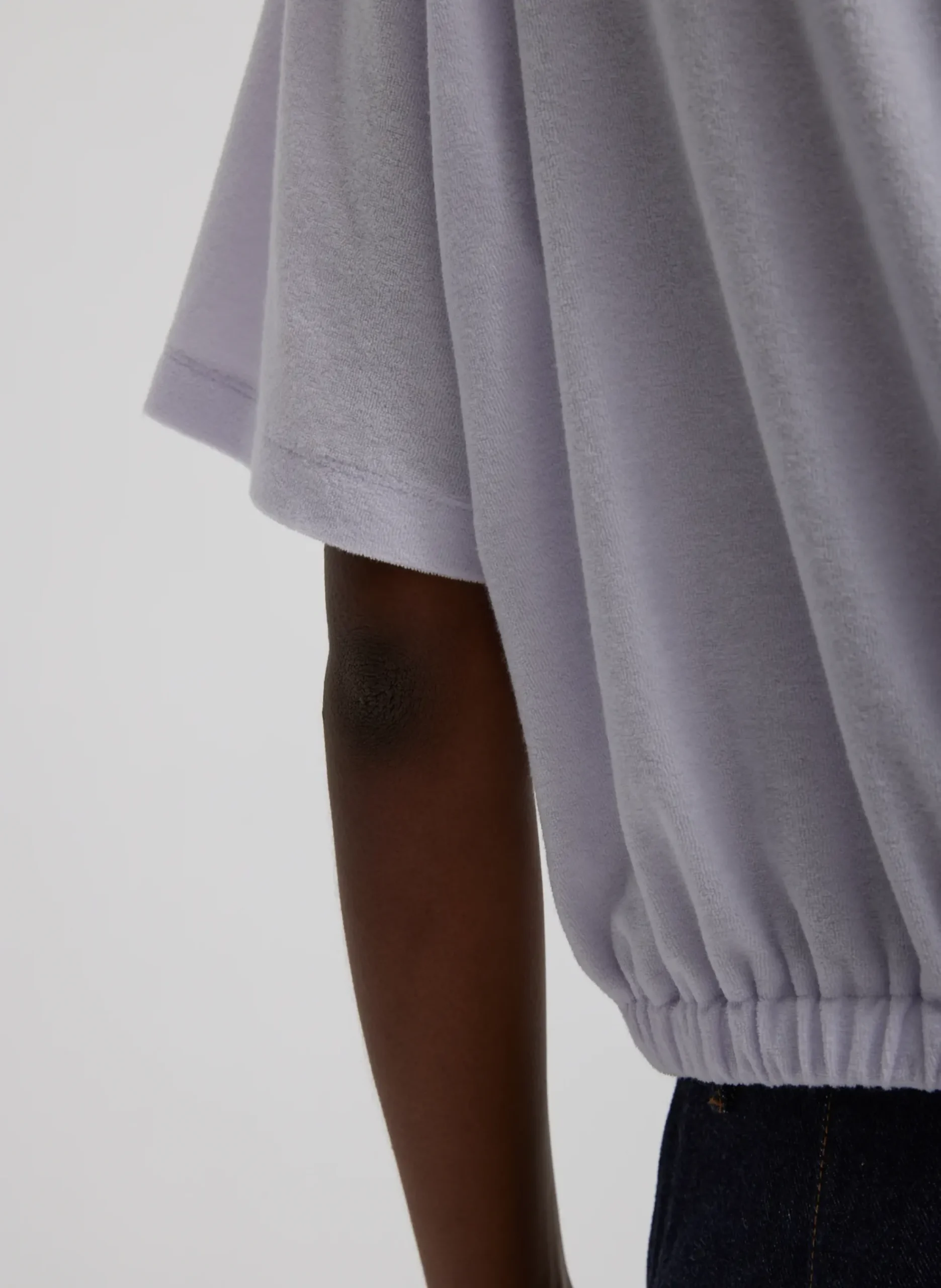 Tibi Dry Loop Terry Easy Polo Shirt Pale Lavender
