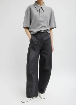 Best Tibi Dry Loop Terry Easy Polo Shirt Heather Grey