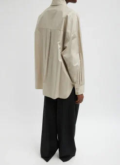 Online Tibi Eco Poplin Asymmetrical Shirt Ash